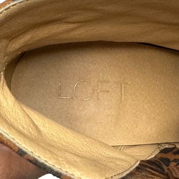 Loft Women's Brown Black Leopard/Cheetah Print Booties Size 7M - Picture 9 of 9